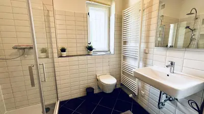 Ein Badezimmer in der Unterkunft Work & Stay- vollausgestattet mit Garten & Parkplatz