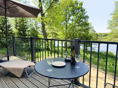 Ein Balkon oder eine Terrasse in der Unterkunft Garten Eden in Vielitzsee