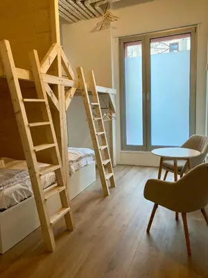 Ein Bett oder Betten in einem Zimmer der Unterkunft Minimal Hostel Kreuzberg