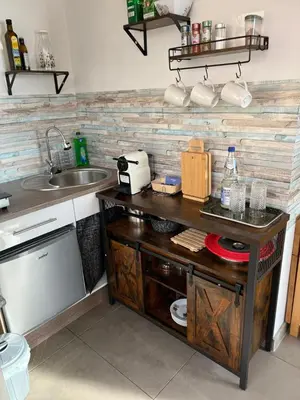 Küche/Küchenzeile in der Unterkunft NEU! Ferienwohnung Havel-Biene
