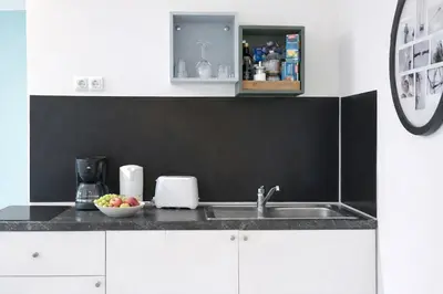Küche/Küchenzeile in der Unterkunft Studio Apartment 2 - Komfort & Günstig