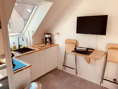 Küche/Küchenzeile in der Unterkunft Moderne Ferienwohnung in Berlin Lichtenrade