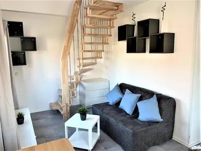 Ein Sitzbereich in der Unterkunft Moderne Ferienwohnung in Berlin Lichtenrade