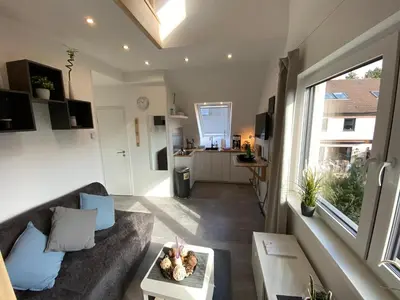 Ein Sitzbereich in der Unterkunft Moderne Ferienwohnung in Berlin Lichtenrade