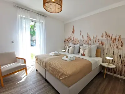 Ein Bett oder Betten in einem Zimmer der Unterkunft BohnApartments Franzstraße - kostenlose Parkplätze - sehr ruhig - Neubau - Vollausstattung - WLAN