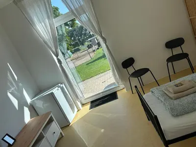 Ein Bett oder Betten in einem Zimmer der Unterkunft Dorfstraße 32a - individuelle Unterkunft für bis zu 13 Personen