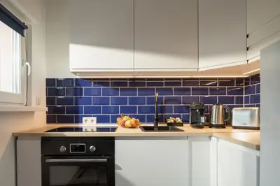 Küche/Küchenzeile in der Unterkunft Boardinghouse Hohenzollern