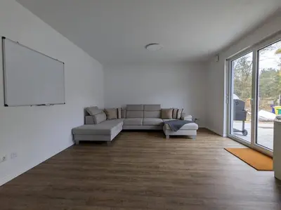 Ein Sitzbereich in der Unterkunft Haus am See