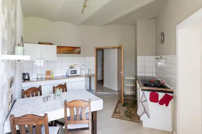 Küche/Küchenzeile in der Unterkunft Ferienwohnung Baatz