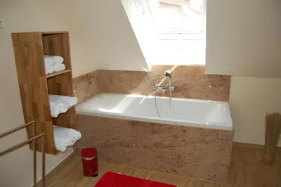 Ein Badezimmer in der Unterkunft Ferienwohnung am Mühlstein