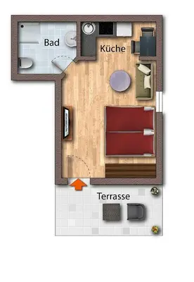 Grundriss der Unterkunft Ferienwohnung am Mühlstein