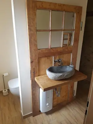 Küche/Küchenzeile in der Unterkunft Ferienwohnung am Mühlstein