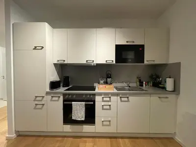 Küche/Küchenzeile in der Unterkunft Luxeriöses Penthouse Apartment am BER Flughafen