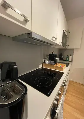 Küche/Küchenzeile in der Unterkunft Luxeriöses Penthouse Apartment am BER Flughafen