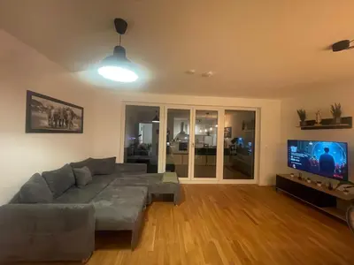 Ein Sitzbereich in der Unterkunft Großzügiges Designer Apartment