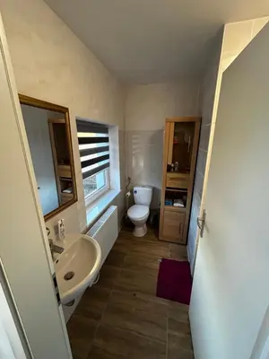 Ein Badezimmer in der Unterkunft Kleine Ferienwohnung in Seelow