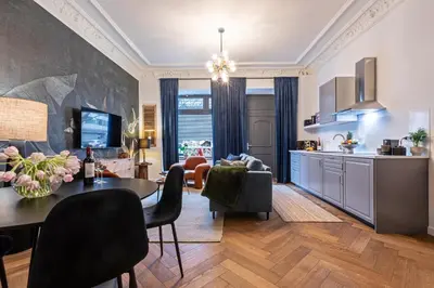 Küche/Küchenzeile in der Unterkunft FABEL Apartments am Zoo