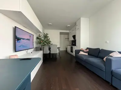 Ein Sitzbereich in der Unterkunft Luxus Living Apartment