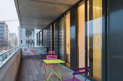 Ein Balkon oder eine Terrasse in der Unterkunft Seminarhaus S1516