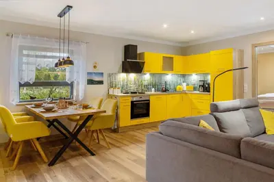 Küche/Küchenzeile in der Unterkunft Ferienhaus Mond mit Sternenblick