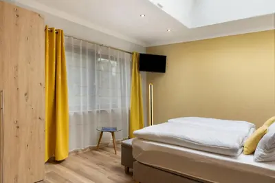 Ein Bett oder Betten in einem Zimmer der Unterkunft Ferienhaus Mond mit Sternenblick