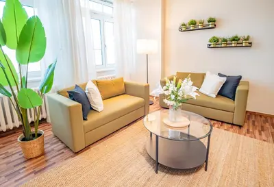 Ein Sitzbereich in der Unterkunft Spacious Apartment in Strausberg - Sleeps 6