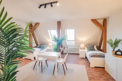 Ein Sitzbereich in der Unterkunft Spacious Apartment in Strausberg - Sleeps 6