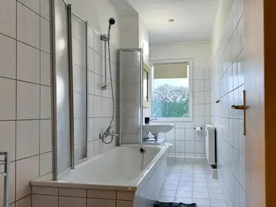 Ein Badezimmer in der Unterkunft Monteurwohnung Neuhardenberg