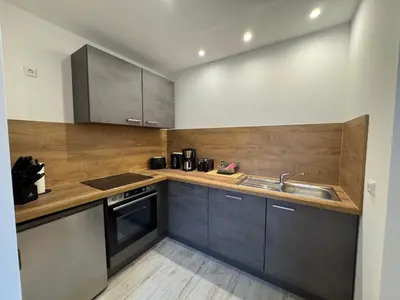 Küche/Küchenzeile in der Unterkunft Gutshof von Gemünden Ferienwohnung 2