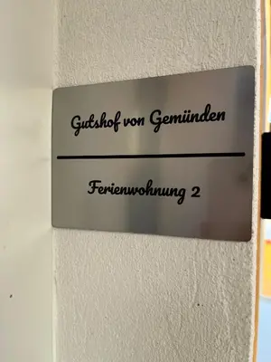 Ein Zertifikat, Auszeichnung, Logo oder anderes Dokument, das in der Unterkunft Gutshof von Gemünden Ferienwohnung 2 ausgestellt ist
