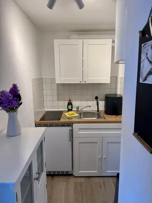 Küche/Küchenzeile in der Unterkunft Ferienwohnung Rheinsberg in Schlossnähe
