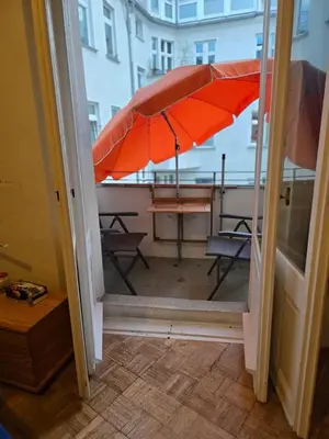 Ein Balkon oder eine Terrasse in der Unterkunft Unterkunft am Park