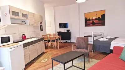 Küche/Küchenzeile in der Unterkunft GreenApartment XLStudio 27 Neukölln