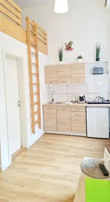 Küche/Küchenzeile in der Unterkunft Green Apartment KM1 Small two-room apartment with terrace