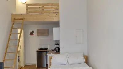 Küche/Küchenzeile in der Unterkunft Green Apartment KM3 Studio with terrace