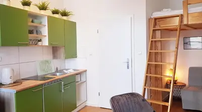 Küche/Küchenzeile in der Unterkunft Green Apartment N40 Cosy Studio for 3 guests, Terrace