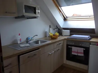 Küche/Küchenzeile in der Unterkunft Perle der Uckermark
