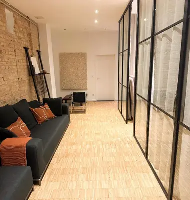 Ein Sitzbereich in der Unterkunft Factory Lofts Art Design Kreuzberg Mitte