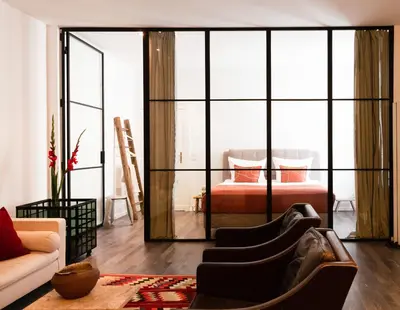 Ein Bett oder Betten in einem Zimmer der Unterkunft Factory Lofts Art Design Kreuzberg Mitte