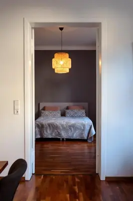 Ein Bett oder Betten in einem Zimmer der Unterkunft Modern Villa in Falkenberg