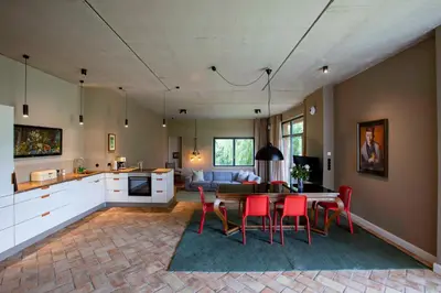 Küche/Küchenzeile in der Unterkunft Große Loft im Naturschutzgebiet mit eigenem Garten