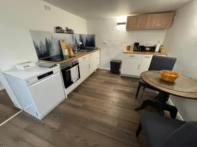Küche/Küchenzeile in der Unterkunft Wohnung mit Garten und Terrasse für 7 Personen