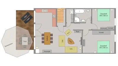 Grundriss der Unterkunft Ferienwohnung Bestensee