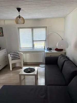 Ein Sitzbereich in der Unterkunft Eichberg Ferienhäuser