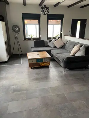 Ein Sitzbereich in der Unterkunft Ferienhaus am Schwielochsee