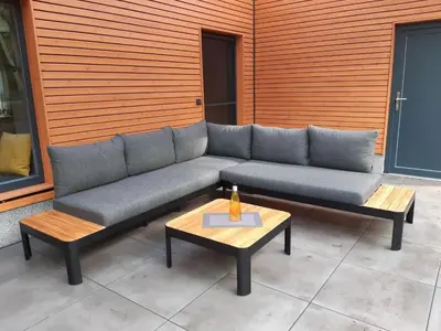Ein Sitzbereich in der Unterkunft Ferienhaus Milchstraße mit Sternenblick