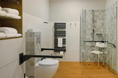 Ein Badezimmer in der Unterkunft Ferienhaus Milchstraße mit Sternenblick