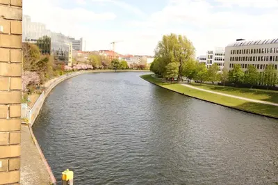 Blick auf einen Fluss in der Nähe der Ferienwohnung