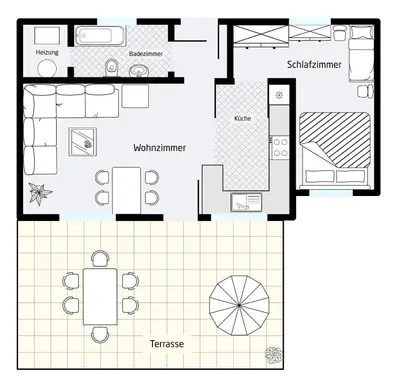 Grundriss der Unterkunft Ferienbungalow Kräuterhexxe