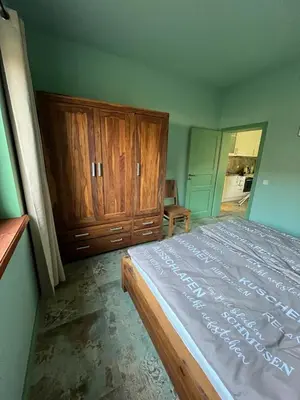 Ein Bett oder Betten in einem Zimmer der Unterkunft Ferienwohnung 2 Km an der A9 nähe Potsdam Berlin